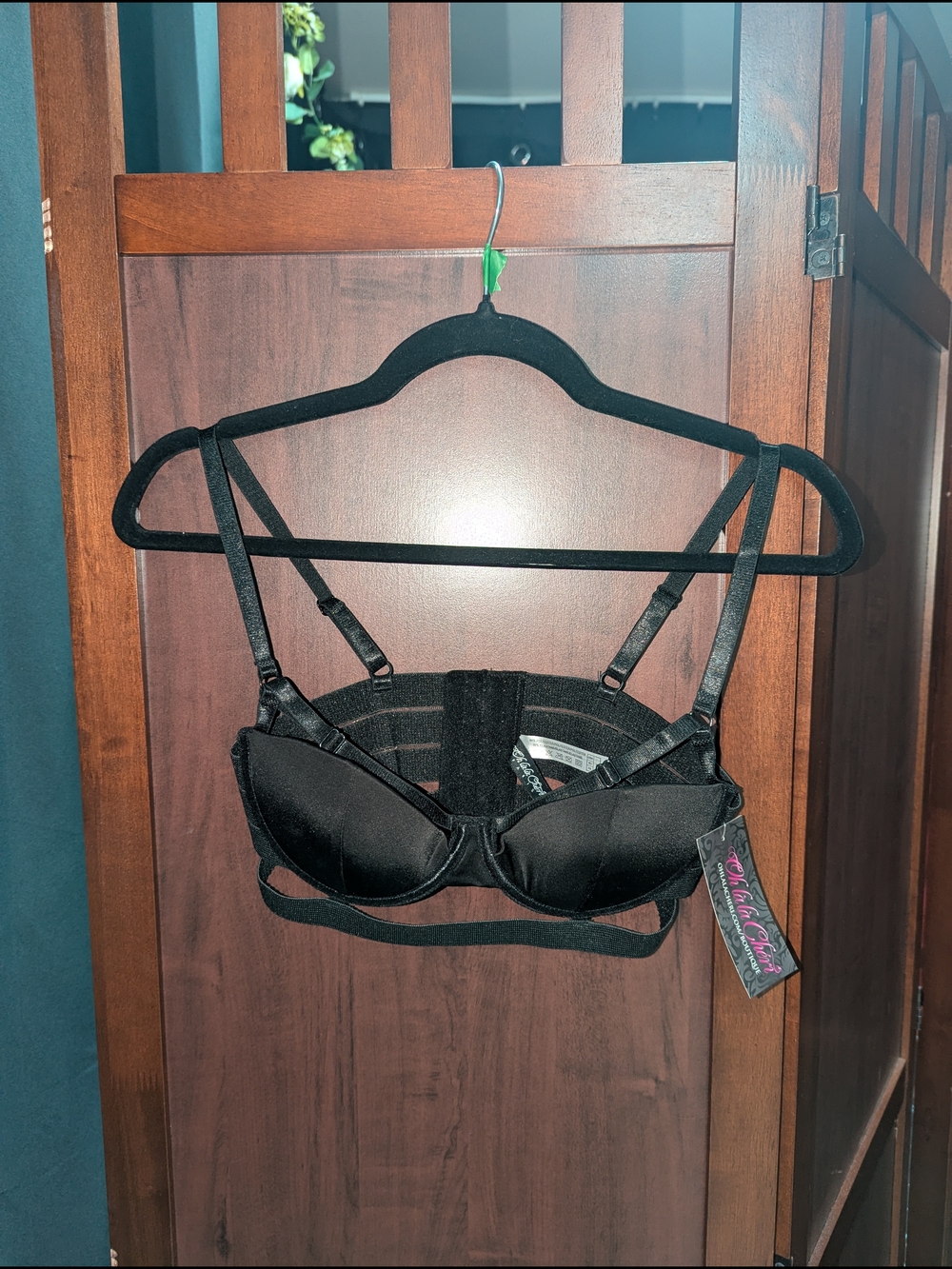 Black Padded Underwire Bra with Adjustable Straps